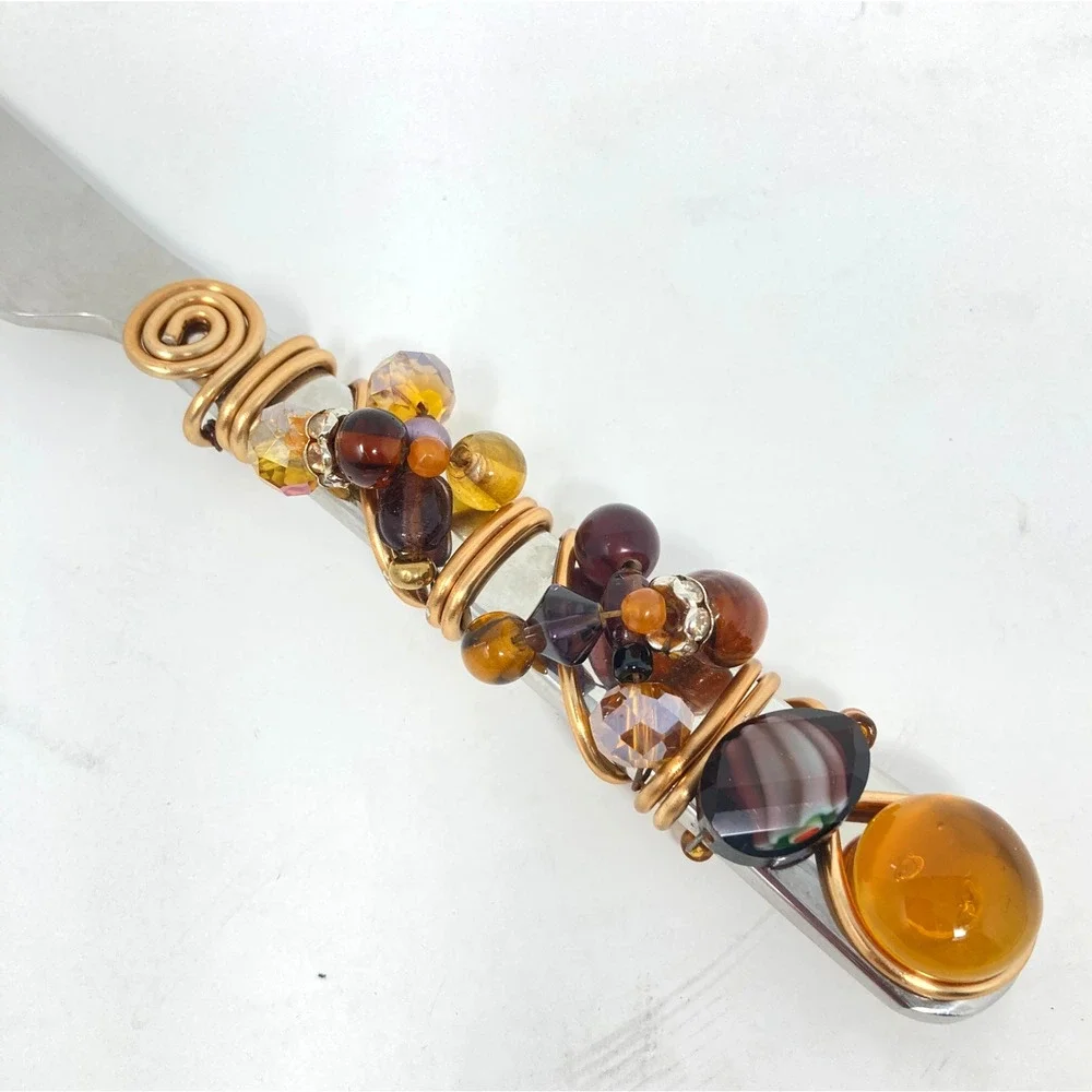 Jeweled Gold Wire Wrapped Flatware Set